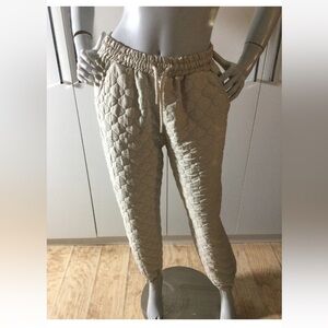 Barley Quilted Beige Sweatpants Size S